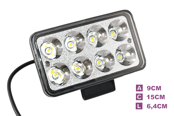 FAROL MILHA RETANGULAR 24W